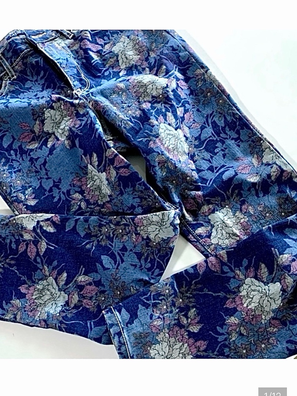 New Chaps Floral Stretch Denim Jeans